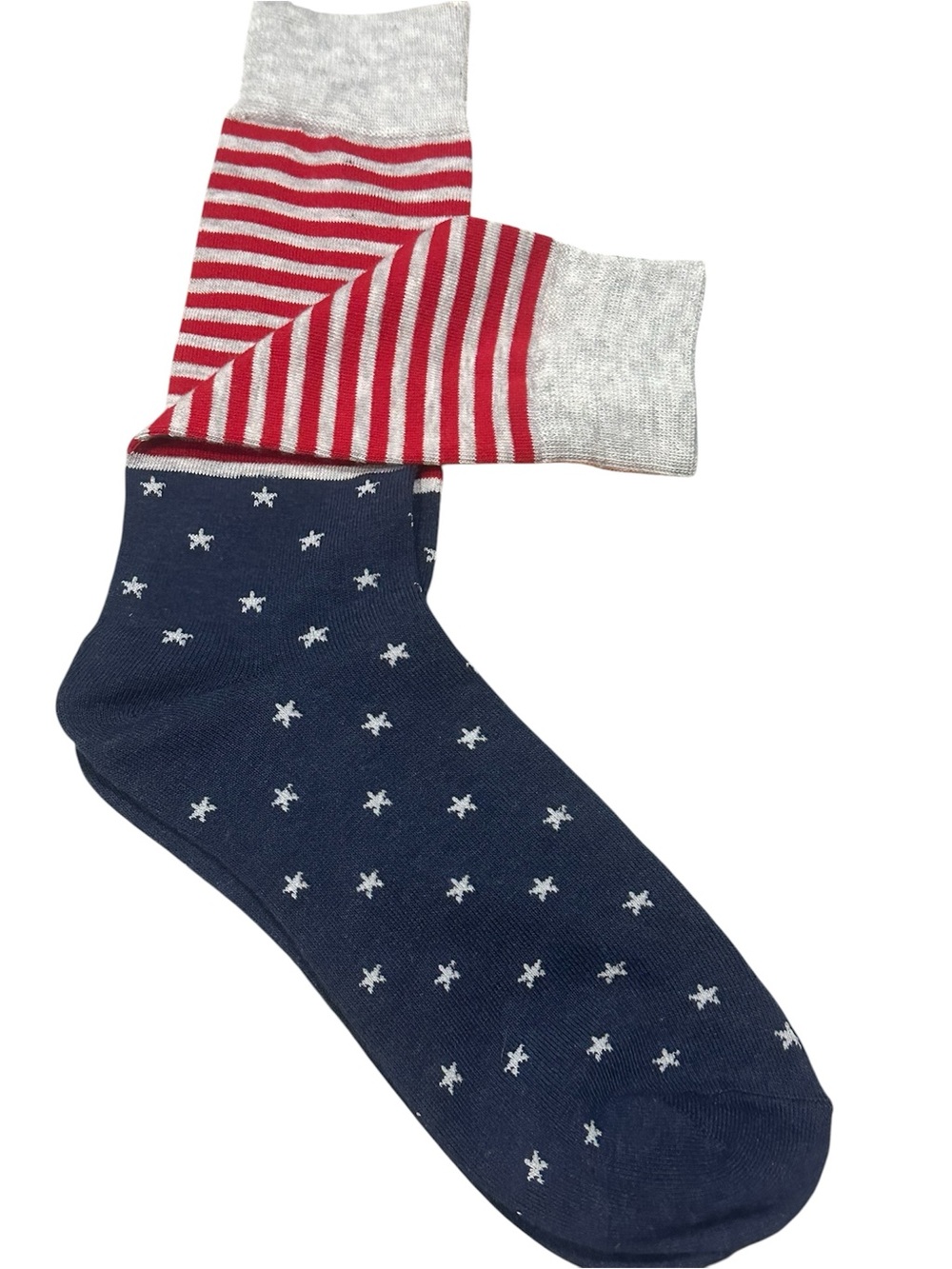 Women's Navy & Red Star-Stripe Crew Socks